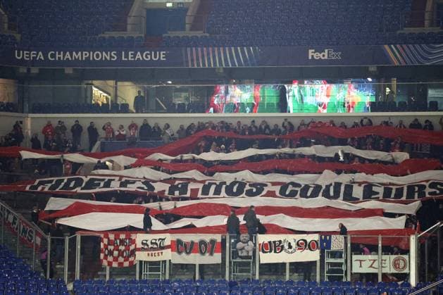 Fans von Stade Brest beim Spiel der Champions League (Saison 2024 25) Schachtar Donezk - Stade Brest Copyright: Thomas Pakusch