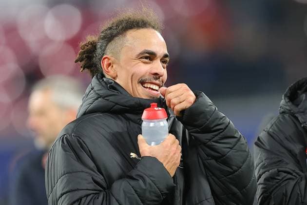 RB Leipzig - Sporting Lissabon Champions League Leipzig, 22.01.2025, Red Bull Arena, Fussball, Männer, Saison 2024 2025, UEFA Champions League, 7. Spieltag , RB Leipzig - Sporting Lissabon 2:1 (1:0) , Im Bild: Yussuf Yurary Poulsen (9, RB Leipzig) ,