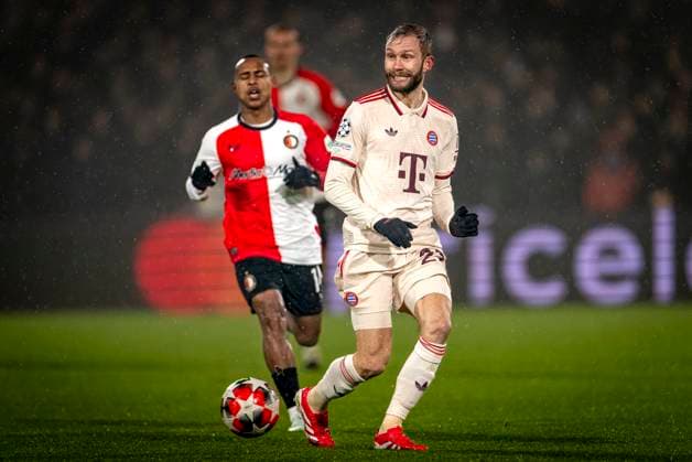 SC Bayern Munchen midfielder Konrad Laimer during the match Feyenoord - Bayern Munchen at the Stadium De Kuip for the UEFA Champions League - League Phase - Matchday 7 season 2024-2025 in ROTTERDAM, Netherlands on 22 january 2025, (photo by Marcel van Dorst EYE4images DeFodi Images) Defodi-746_209837