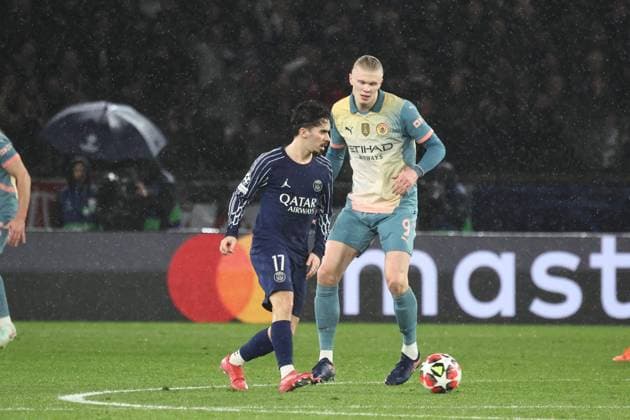 Champions league psg manchester city PHOTOPQR LE PARISIEN LP Fred Dugit ; Paris ; 22 01 2025 ; Sports Parc des Princes, Paris (XVIe), le 22 janvier 2025 Ligue des Champions Psg-Manchester City 17 Vitinha LP Fred Dugit