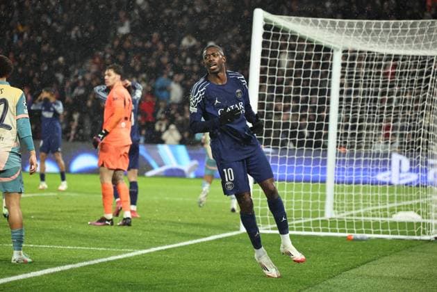Psg-Manchester City PHOTOPQR LE PARISIEN LP Fred Dugit ; Paris ; 22 01 2025 ; Sports Parc des Princes, Paris (XVIe), le 22 janvier 2025 Ligue des Champions Psg-Manchester City LP Fred Dugit 10 Ousmane Dembélé