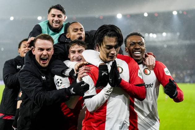 Sport Themen der Woche KW04 Sport Bilder des Tages UEFA Champions League: Feyenoord v FC Bayern Munich Rotterdam - Ayase Ueda of Feyenoord during the seventh round of new format of the Champions League 2024 2025. The match is set between Feyenoord and FC Bayern Munich at Stadion Feijenoord De Kuip on 22 January 2025 in Rotterdam, The Netherlands. Copyright: xTomxBodex