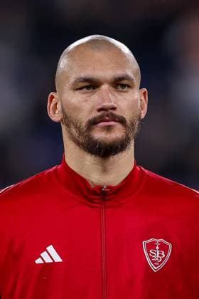 22.01.2025, Fußball, UEFA Champions League, Schachtar Donezk - Stade Brestois 29, Arena AufSchalke Gelsenkirchen, 7. Spieltag Saison 2024 2025: Ludovic Ajorque (Stade Brest 19) Nordrhein-Westfalen Deutschland