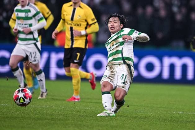 GLASGOW, SCOTLAND - JANUARY 22: Reo Hatate during the UEFA Champions League 2024 25 League Phase MD7 match between Celtic FC and BSC Young Boys at Celtic Park on January 22, 2025 in Glasgow, Scotland. Glasgow Celtic Park Scotland United Kingdom Copyright: xJustPictures.ch RichardxCallisx jp-en-EuSpIm-RMC_3529-20250122