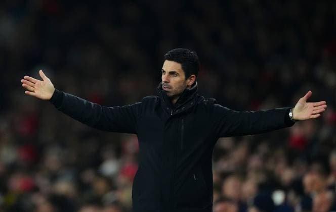 Arsenal manager Mikel Arteta Arsenal v Dinamo Zagreb, UEFA Champions League, Group Stage, Football, Emirates Stadium, London, UK - 22 Jan 2025 EDITORIAL USE ONLY No use with unauthorised audio, video, data, fixture lists, club league logos or live services. Online in-match use limited to 120 images, no video emulation. No use in betting, games or single club league player publications.  Copyright: xJavierxGarcia Shutterstockx 15108893dj
