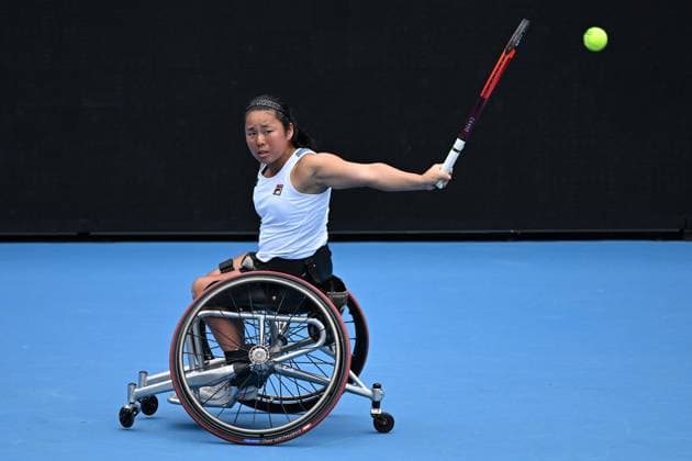 TENNIS AUSTRALIAN OPEN, Yui Kamiji of Japan during her women?s singles wheelchair semi-final match against Xiaohui Li of China during the 2025 Australian Open at Melbourne Park in Melbourne, Thursday, January 23, 2025. ( NO ARCHIVING, EDITORIAL USE ONLY, NO USE IN BOOKS WITHOUT CONSENT MELBOURNE VICTORIA AUSTRALIA  Copyright: xJAMESxROSSx 20250123146023651026