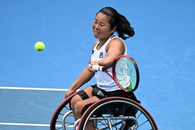 TENNIS AUSTRALIAN OPEN, Yui Kamiji of Japan during her women?s singles wheelchair semi-final match against Xiaohui Li of China during the 2025 Australian Open at Melbourne Park in Melbourne, Thursday, January 23, 2025. ( NO ARCHIVING, EDITORIAL USE ONLY, NO USE IN BOOKS WITHOUT CONSENT MELBOURNE VICTORIA AUSTRALIA  Copyright: xJAMESxROSSx 20250123132838940222