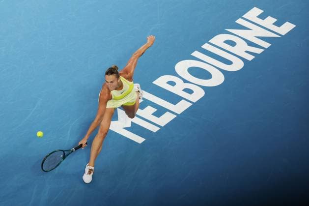 Aryna Sabalenka during her semi-final match against Badosa in the Rod Laver Arena Australian Open, Day Twelve, Tennis, Melbourne Park, Melbourne, Australia - 23 Jan 2025  Copyright: xRachelxBach Shutterstockx 15108799ae