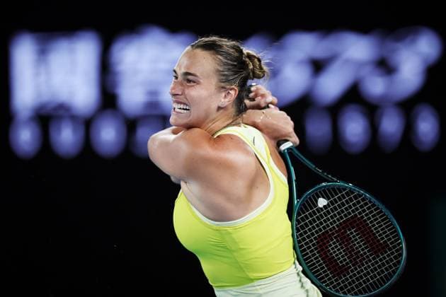 Aryna Sabalenka during her semi-final match against Badosa in the Rod Laver Arena Australian Open, Day Twelve, Tennis, Melbourne Park, Melbourne, Australia - 23 Jan 2025  Copyright: xEllaxLing Shutterstockx 15108783aa