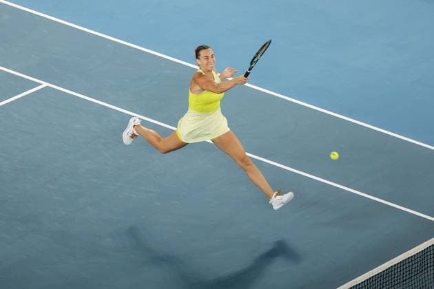 Aryna Sabalenka during her semi-final match against Badosa in the Rod Laver Arena Australian Open, Day Twelve, Tennis, Melbourne Park, Melbourne, Australia - 23 Jan 2025  Copyright: xRachelxBach Shutterstockx 15108799bi