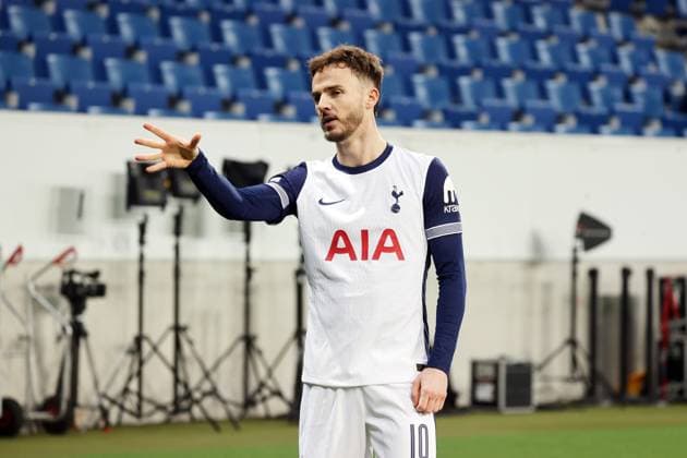 23.01.25 TSG 1899 Hoffenheim - Tottenham Hotspurs Deutschland, Sinsheim, 23.01.2025, Fussball, UEFA Europa League, TSG 1899 Hoffenheim - Tottenham Hotspurs: James Maddison (Tottenham Hotspurs); Jubel Tor 0:1 Maddison.