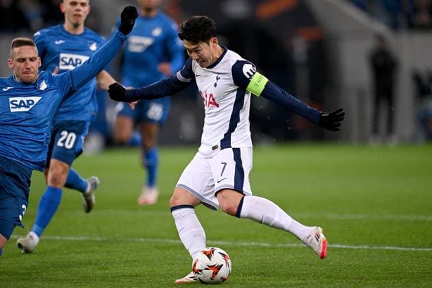 FUSSBALL EUROPA LEAGUE SAISON 2024 2025 Vorrunde 7. Spieltag TSG 1899 Hoffenheim - Tottenham Hotspur 23.01.2025 Tor zum 0-2 durch den Torschuetzen Heung-Min Son (Tottenham Hotspur)
