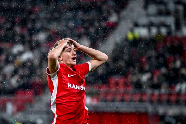 AZ midfielder Sven Mijnans, during the match AZ - Roma at the AZ Stadium for the UEFA Europa League - League phase - Matchday 7 season 2024-2025 in ALKMAAR, Netherlands on 23 januari 2025, (photo by Stefan Koops EYE4images DeFodi Images) Defodi-746_210166
