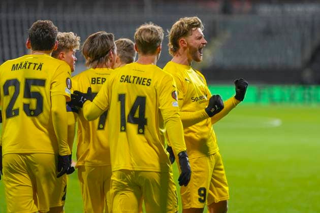 UEFA Europa League 2024 2025 : Bodo Glimt - Maccabi Tel Aviv Bodo 20250123. Bodo Glimt s Kasper Hogh scores during the UEFA Europa League match between Bodo Glimt and Maccabi Tel Aviv at Aspmyra Stadium. Photo: Lise Aaserud NTB Bodo Norway EDITORIAL USE ONLY. RESTRICTED USE FOR BETTING COMPANIES Ref:_SPOk56riBKmwSo.jpg  Copyright: xLisexAaserudx xNTBx