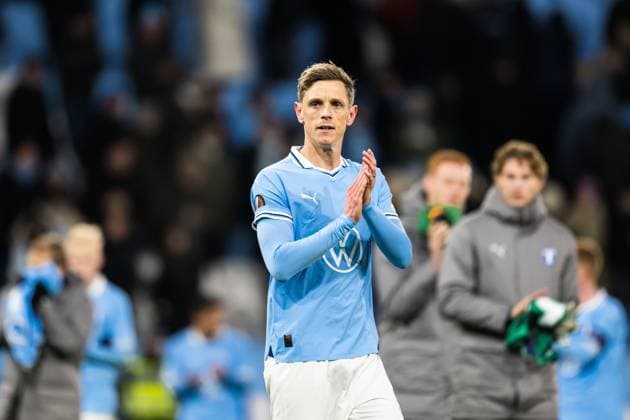 250123 Soren Rieks of Malmö FF looks dejected after the UEFA Europa League football match between Malmö FF and Twente on January 23, 2025 in Malmö. Photo: Petter Arvidson BILDBYRAN kod PA PA0962 fotboll football soccer fotball uefa europa league europa league malmö ff twente bbeng depp Copyright: PETTERxARVIDSON BB250123PA157