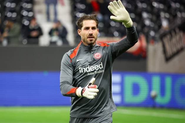 Kevin Trapp 1 (Eintracht Frankfurt) beim warm up, Eintracht Frankfurt vs. Ferencvaros TC, Fussball, Europa League, 7. Spieltag, 23.01.2025 Frankfurt am Main Hessen Deutschland