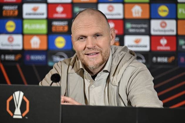 MALMÖ, SVERIGE 20250123 Twentes tränare Joseph Oosting pa presskonferensen efter torsdagens grundseriematch i Uefa Europa League i fotboll mellan Malmö FF och FC Twente pa Eleda stadion i Malmö. MALMÖ SVERIGE x50090x