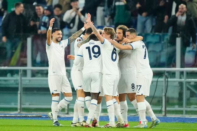 S.S. Lazio v Real Sociedad de Futbol - UEFA Europa League 2024 25 League Phase MD7 Mario Gila centre-back of Lazio and Spain celebrates after scoring his sides first goal during the UEFA Europa League 2024 25 League Phase MD7 match between S.S. Lazio and Real Sociedad de Futbol at Stadio Olimpico on January 23, 2025 in Rome, Italy. Rome Italy  Copyright: xJosexBretonx originalFilename:bretonhernandez-sslaziov250123_npUw3.jpg