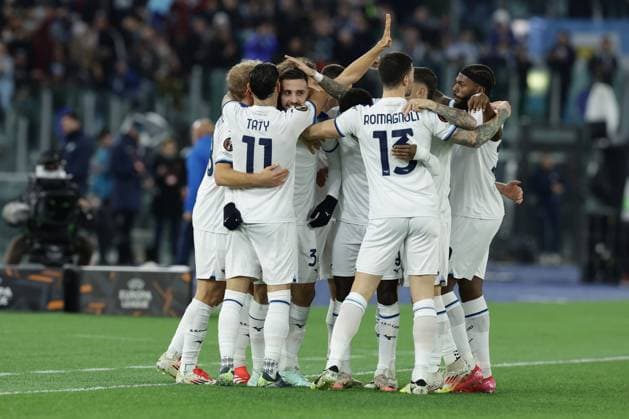 Lazioâ??s Spanish defender Mario Gila celebrates after scoring a goal during UEFA Europa League phase match day 7 match between SS Lazio vs Real Sociedad at Olimpico stadium on January 23, 2025 in Rome, Italy.  Copyright: xAntonioxBalasco IPAxSportx xipa-agency.netx xx IPA_53254137 IPA_Agency_IPA53254137