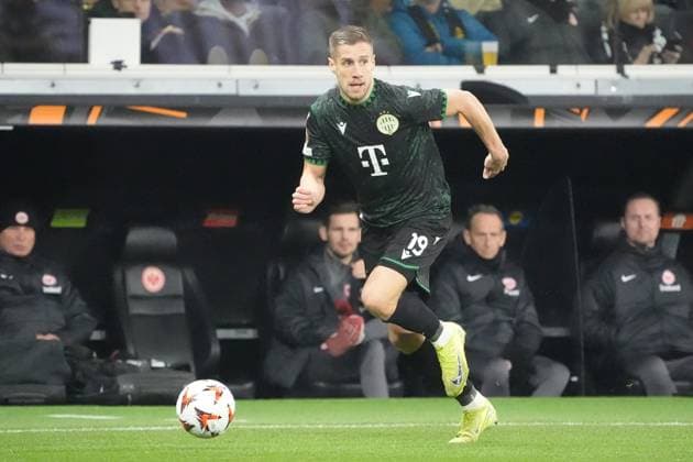 Barnabas Varga (Ferencvaros Budapest, 19) - Frankfurt 23.01.2025: Eintracht Frankfurt vs. Ferencvaros Budapest, Deutsche Bank Park, Europa League, 7. Spieltag