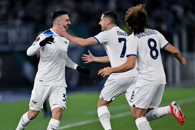 As Roma 23 01 2025 - Europa League Lazio-Real Sociedad foto Antonello Sammarco Image nella foto: esultanza gol Mario Gila Fuentes 