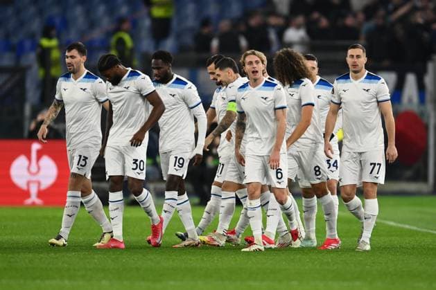Mario Gila of S.S. Lazio celebrates after scoring the goal to make it 1-0 during the UEFA Europa League 2024 25 League Phase MD7 match between S.S. Lazio and Real Sociedad at Olympic Stadium on January 23, 2025 in Rome, Italy.  Copyright: xDomenicoxCippitelli IPAxSportx xipa-agency.netx xx IPA_53254764 IPA_Agency_IPA53254764