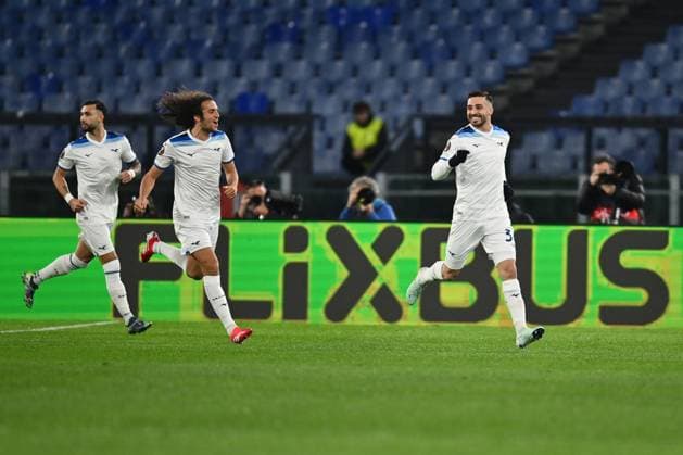 Mario Gila of S.S. Lazio celebrates after scoring the goal to make it 1-0 during the UEFA Europa League 2024 25 League Phase MD7 match between S.S. Lazio and Real Sociedad at Olympic Stadium on January 23, 2025 in Rome, Italy.  Copyright: xDomenicoxCippitelli IPAxSportx xipa-agency.netx xx IPA_53254771 IPA_Agency_IPA53254771