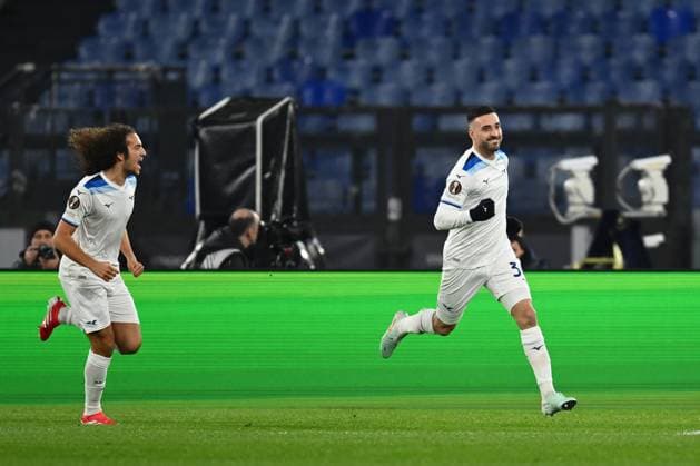 Mario Gila of S.S. Lazio celebrates after scoring the goal to make it 1-0 during the UEFA Europa League 2024 25 League Phase MD7 match between S.S. Lazio and Real Sociedad at Olympic Stadium on January 23, 2025 in Rome, Italy.  Copyright: xDomenicoxCippitelli IPAxSportx xipa-agency.netx xx IPA_53254772 IPA_Agency_IPA53254772