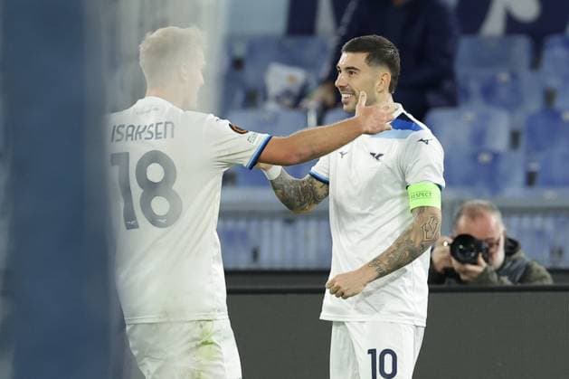 Lazioâ??s Italian midfielder Mattia Zaccagni celebrates after scoring a goal during UEFA Europa League phase match day 7 match between SS Lazio vs Real Sociedad at Olimpico stadium on January 23, 2025 in Rome, Italy.  Copyright: xAntonioxBalasco IPAxSportx xipa-agency.netx xx IPA_53254794 IPA_Agency_IPA53254794
