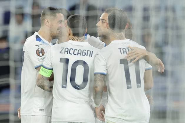 Lazioâ??s Argentinian forward Valentin Castellanos celebrates after scoring a goal during UEFA Europa League phase match day 7 match between SS Lazio vs Real Sociedad at Olimpico stadium on January 23, 2025 in Rome, Italy.  Copyright: xAntonioxBalasco IPAxSportx xipa-agency.netx xx IPA_53254891 IPA_Agency_IPA53254891