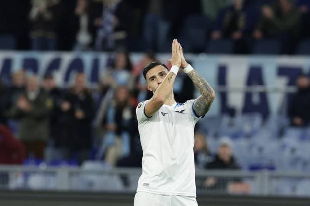 Lazioâ??s Argentinian forward Valentin Castellanos celebrates after scoring a goal during UEFA Europa League phase match day 7 match between SS Lazio vs Real Sociedad at Olimpico stadium on January 23, 2025 in Rome, Italy.  Copyright: xAntonioxBalasco IPAxSportx xipa-agency.netx xx IPA_53254896 IPA_Agency_IPA53254896