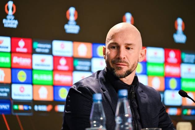 Coach Christian Ilzer (TSG 1899 Hoffenheim) looks thoughtful during the press conference, PK, Pressekonferenz after the UEFA Europa League 2024 25 League Phase MD7 match between TSG 1899 Hoffenheim v Tottenham Hotspur at PreZero Arena on January 23, 2025 in Hoffenheim, Germany. (Photo by Silas Schueller DeFodi Images) Defodi-738_738_HOFTOT_20250123_225