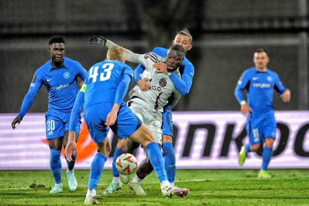 RIGA, 23-01-2025 , Daugava Stadium , football, UEFA Europa League, season 2024 2025, Match between RFS and Ajax. Ajax player and Judoka Brian Brobbey RFS - Ajax  x27528269x Copyright: