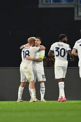 Mattia Zaccagni of S.S. Lazio celebrates after scoring the goal to make it 2-0 during the UEFA Europa League 2024 25 League Phase MD7 match between S.S. Lazio and Real Sociedad at Olympic Stadium on January 23, 2025 in Rome, Italy.  Copyright: xDomenicoxCippitelli IPAxSportx xipa-agency.netx xx IPA_53255334 IPA_Agency_IPA53255334
