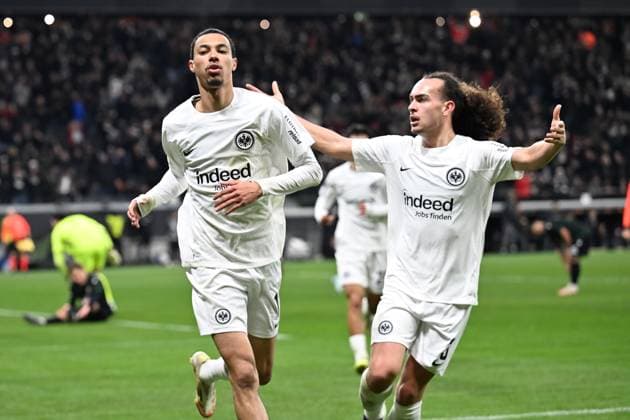 Fußball UEFA Europa League 7. Spieltag Eintracht Frankfurt - Ferencvaros Budapest am 23.01.2025 im Deutsche Bank Park in Frankfurt Torjubel zum 2:0 durch Hugo Ekitike ( Frankfurt )