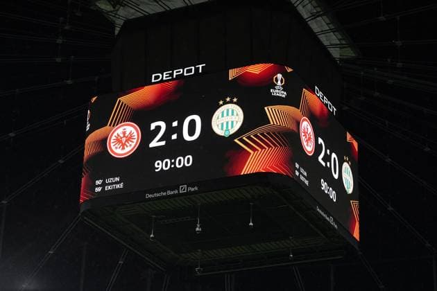 23.01.2025, xovx, Fussball UEFA Europa League, Eintracht Frankfurt - Ferencvaros Budapest emspor, v.l. Endergebnis (DFL DFB REGULATIONS PROHIBIT ANY USE OF PHOTOGRAPHS as IMAGE SEQUENCES and or QUASI-VIDEO) Frankfurt am Main