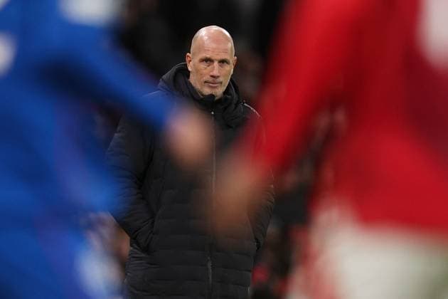 Rangers manager Philippe Clement in the technical area Manchester United, ManU v Rangers, UEFA Europa League, Group Stage, Football, Old Trafford, Manchester, UK - 23 Jan 2025 EDITORIAL USE ONLY No use with unauthorised audio, video, data, fixture lists, club league logos or live services. Online in-match use limited to 120 images, no video emulation. No use in betting, games or single club league player publications. Copyright: xPaulxCurrie Shutterstockx 15108899gh