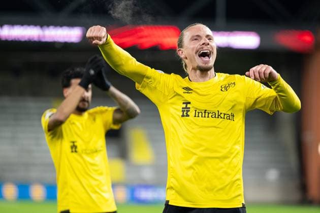 250123 Niklas Hult of Elfsborg celebrates after the Europa League football match between Elfsborg and Nice on January 23, 2025 in Boras. Photo: Jörgen Jarnberger BILDBYRAN COP 112 JJ0433 fotboll football soccer fotball uefa europa league europa league elfsborg nice bbeng celebrate Copyright: JÖRGENxJARNBERGER BB250123JJ076