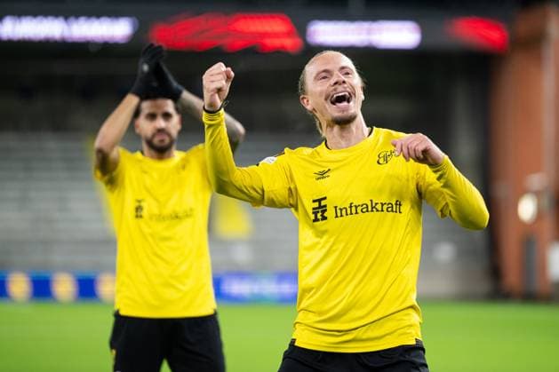 250123 Niklas Hult of Elfsborg celebrates after the Europa League football match between Elfsborg and Nice on January 23, 2025 in Boras. Photo: Jörgen Jarnberger BILDBYRAN COP 112 JJ0433 fotboll football soccer fotball uefa europa league europa league elfsborg nice bbeng celebrate Copyright: JÖRGENxJARNBERGER BB250123JJ078