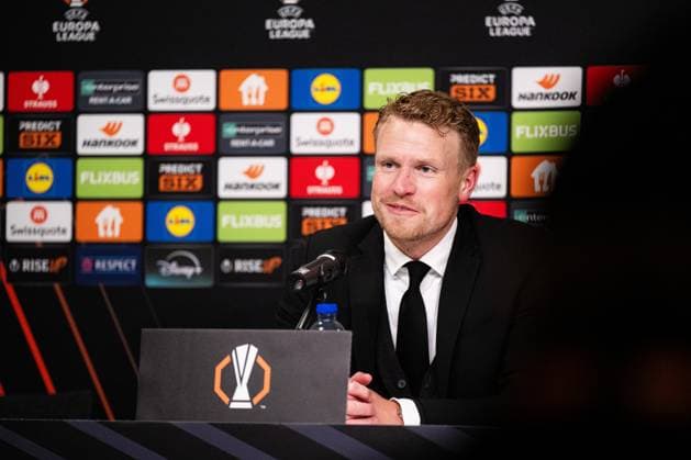 250123 Head coach Oscar Hiljemark of Elfsborg during the press conference, PK, Pressekonferenz after the Europa League football match between Elfsborg and Nice on January 23, 2025 in Boras. Photo: Jörgen Jarnberger BILDBYRAN COP 112 JJ0433 fotboll football soccer fotball uefa europa league europa league elfsborg nice bbeng Copyright: JÖRGENxJARNBERGER BB250123JJ089