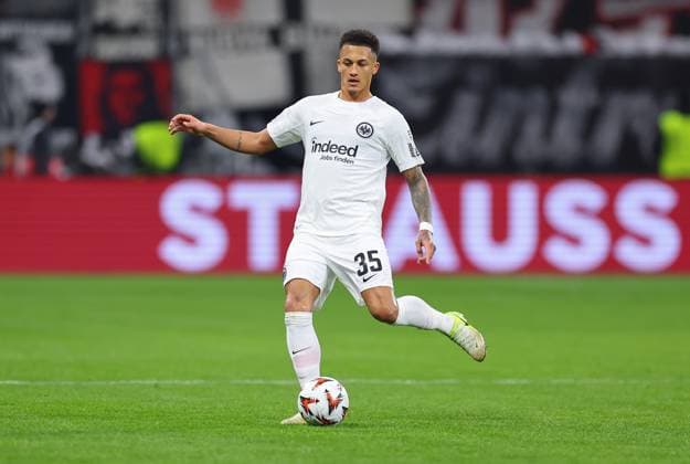 23.01.2025, Fussball UEFA Europa League, Eintracht Frankfurt - Ferencvarosi TC, emonline, emspor, v.l., Tuta Lucas Silva Melo (Eintracht Frankfurt) DFL DFB REGULATIONS PROHIBIT ANY USE OF PHOTOGRAPHS AS IMAGE SEQUENCES AND OR QUASI-VIDEO. xdcx Copyright: HMBxMedia Claus