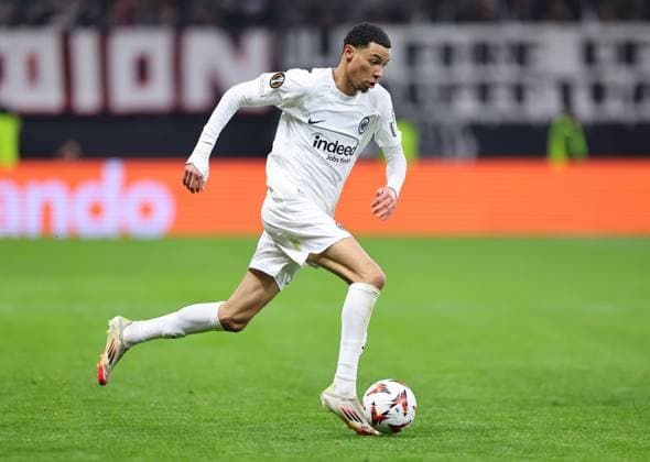 23.01.2025, Fussball UEFA Europa League, Eintracht Frankfurt - Ferencvarosi TC, emonline, emspor, v.l., Hugo Ekitike (Eintracht Frankfurt) DFL DFB REGULATIONS PROHIBIT ANY USE OF PHOTOGRAPHS AS IMAGE SEQUENCES AND OR QUASI-VIDEO. xdcx Copyright: HMBxMedia Claus