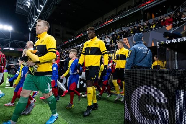 250123 Players of Elfsborg ahead of the Europa League football match between Elfsborg and Nice on January 23, 2025 in Boras. Photo: Jörgen Jarnberger BILDBYRAN COP 112 JJ0433 fotboll football soccer fotball uefa europa league europa league elfsborg nice bbeng Copyright: JÖRGENxJARNBERGER BB250123JJ098
