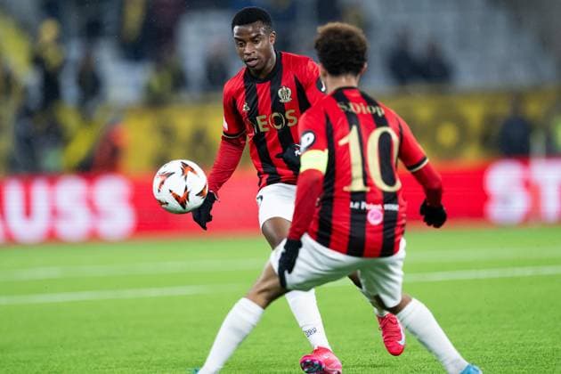 250123 Youssoufa Moukoko of Nice during the Europa League football match between Elfsborg and Nice on January 23, 2025 in Boras. Photo: Jörgen Jarnberger BILDBYRAN COP 112 JJ0433 fotboll football soccer fotball uefa europa league europa league elfsborg nice bbeng Copyright: JÖRGENxJARNBERGER BB250123JJ120