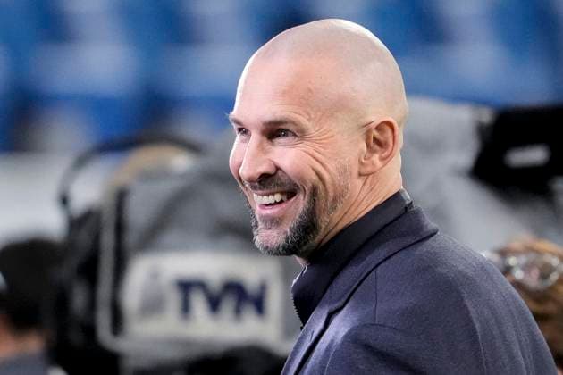 Christian Ilzer (Trainer, Cheftrainer, Hoffenheim), Einzelbild, Einzelfoto, Aktion, Action, Freude, freuen, freut sich, freundlich, fröhlich, glücklich, strahlend, optimistisch, 23.01.2025, Sinsheim (Deutschland), Fussball, UEFA Europa League, Gruppenphase, TSG 1899 Hoffenheim - Tottenham Hotspur, DFB DFL REGULATIONS PROHIBIT ANY USE OF PHOTOGRAPHS AS IMAGE SEQUENCES AND OR QUASI-VIDEO.