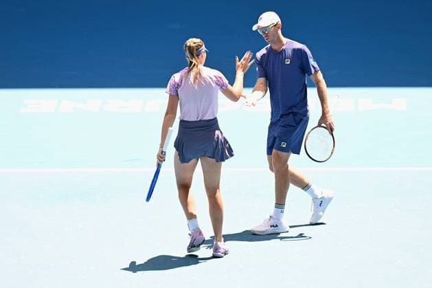 TENNIS AUSTRALIAN OPEN, Olivia Gadecki and John Peers of Australia during their mixed doubles final match against Kimberly Birrell and John-Patrick Smith of Australia during the 2025 Australian Open at Melbourne Park in Melbourne, Friday, January 24, 2025. ( NO ARCHIVING, EDITORIAL USE ONLY, NO USE IN BOOKS WITHOUT CONSENT MELBOURNE VICTORIA AUSTRALIA  Copyright: xJAMESxROSSx 20250124199015837712