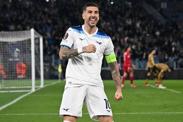 Mattia Zaccagni of SS Lazio celebrates scoring his goal during the Europa League qualifying round - 7th leg match between SS Lazio v Real Sociedad at Olympic stadium, Italy, Jan 23rd, 2025. & xA;Mattia Vian during SS Lazio vs Real Sociedad, Football Europa League match in Rome, Italy, January 23 2025  Copyright: xMattiaxVian IPAxSportx xipa-agency.netx xx IPA_53263603 IPA_Agency_IPA53263603