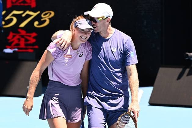 TENNIS AUSTRALIAN OPEN, Olivia Gadecki and John Peers of Australia react during their mixed doubles final match against Kimberly Birrell and John-Patrick Smith of Australia during the 2025 Australian Open at Melbourne Park in Melbourne, Friday, January 24, 2025. ( NO ARCHIVING, EDITORIAL USE ONLY, NO USE IN BOOKS WITHOUT CONSENT MELBOURNE VICTORIA AUSTRALIA  Copyright: xJAMESxROSSx 20250124136581097721