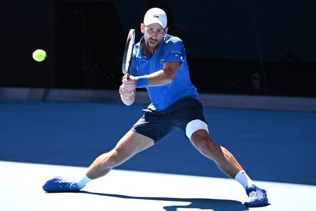 TENNIS AUSTRALIAN OPEN, Novak Djokovic of Serbia during his semi-final match against Alexander Zverev of Germany during the 2025 Australian Open at Melbourne Park in Melbourne, Friday, January 24, 2025. ( NO ARCHIVING, EDITORIAL USE ONLY, NO USE IN BOOKS WITHOUT CONSENT MELBOURNE VICTORIA AUSTRALIA  Copyright: xJAMESxROSSx 20250124114905971073