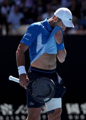 Novak Djokovic of Serbia reacts in frustration Australian Open, Day Thirteen, Tennis, Melbourne Park, Melbourne, Australia - 24 Jan 2025  Copyright: xEllaxLing Shutterstockx 15108785af